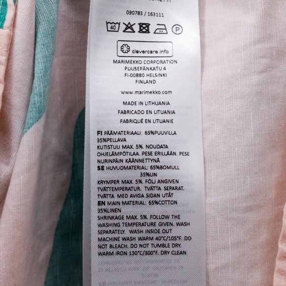 Marimekko Agnete Floretti Peach and Green Midi Dress - Picture 11 of 14